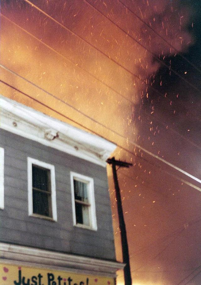 Hutton & Johnson lumber Yard fire February 1980